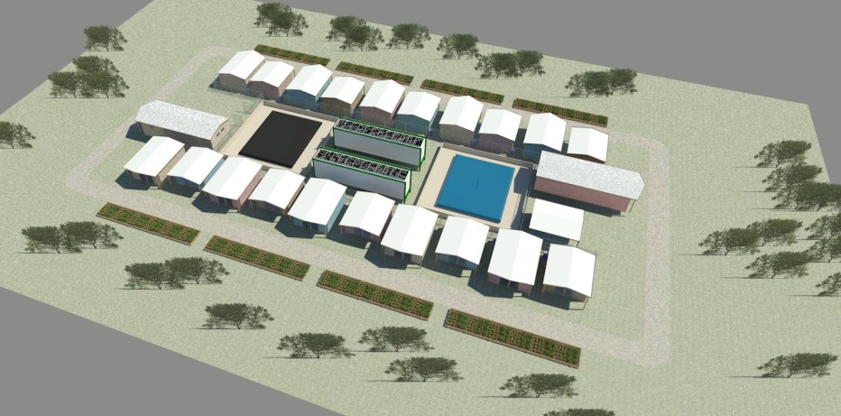 Aerial view of Living Hub community