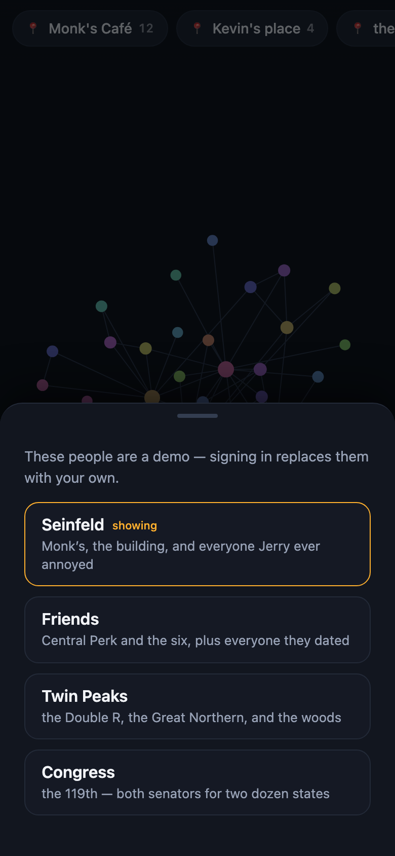 Four fixtures, built by scripts in the repo rather than typed in.